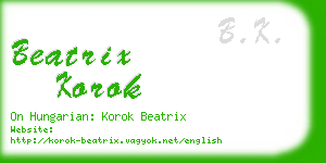 beatrix korok business card